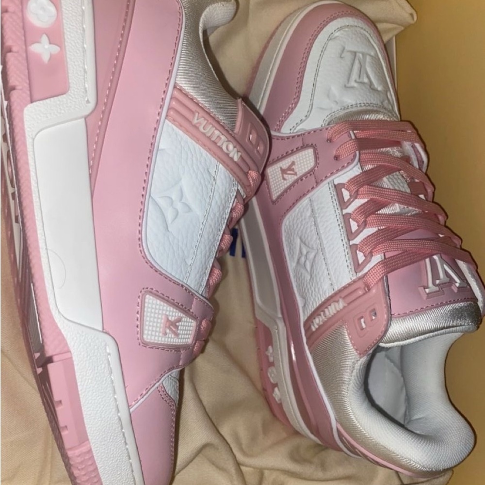 Louis Vuitton Women's Sneakers in Pink and White ( Worn Once, Never worn since ) - Picture 2 of 2